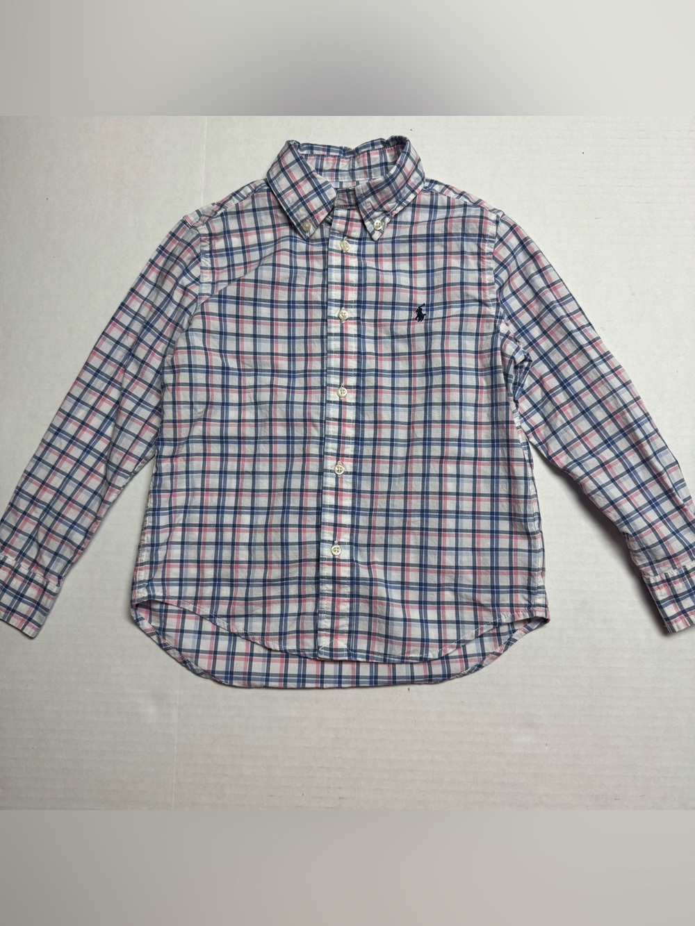 Polo Ralph Lauren Boys' Tattersall Plaid Lightweight Long Sleeve Shirt Size: 5